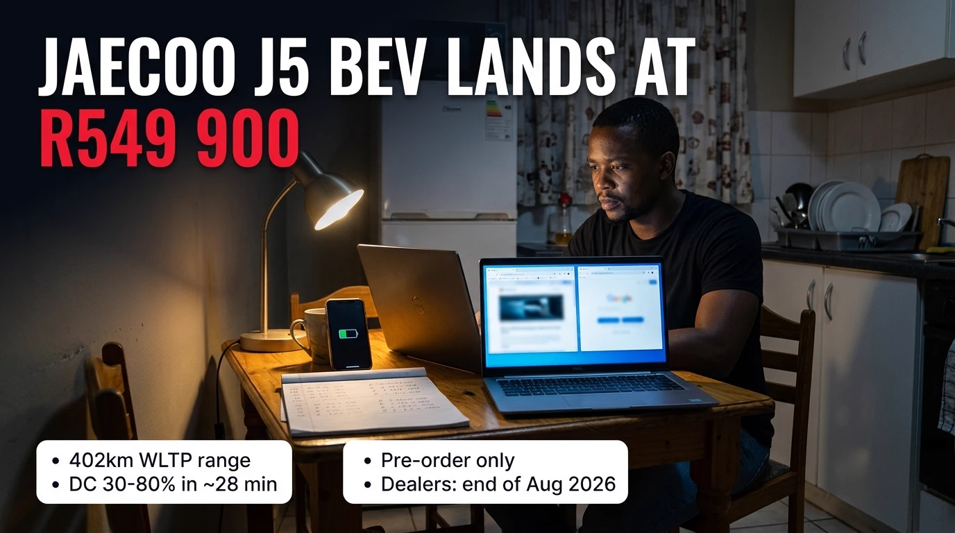 Jaecoo J5 BEV price in South Africa — what the R549 900 electric car launch means, a Tembani Sales news breakdown